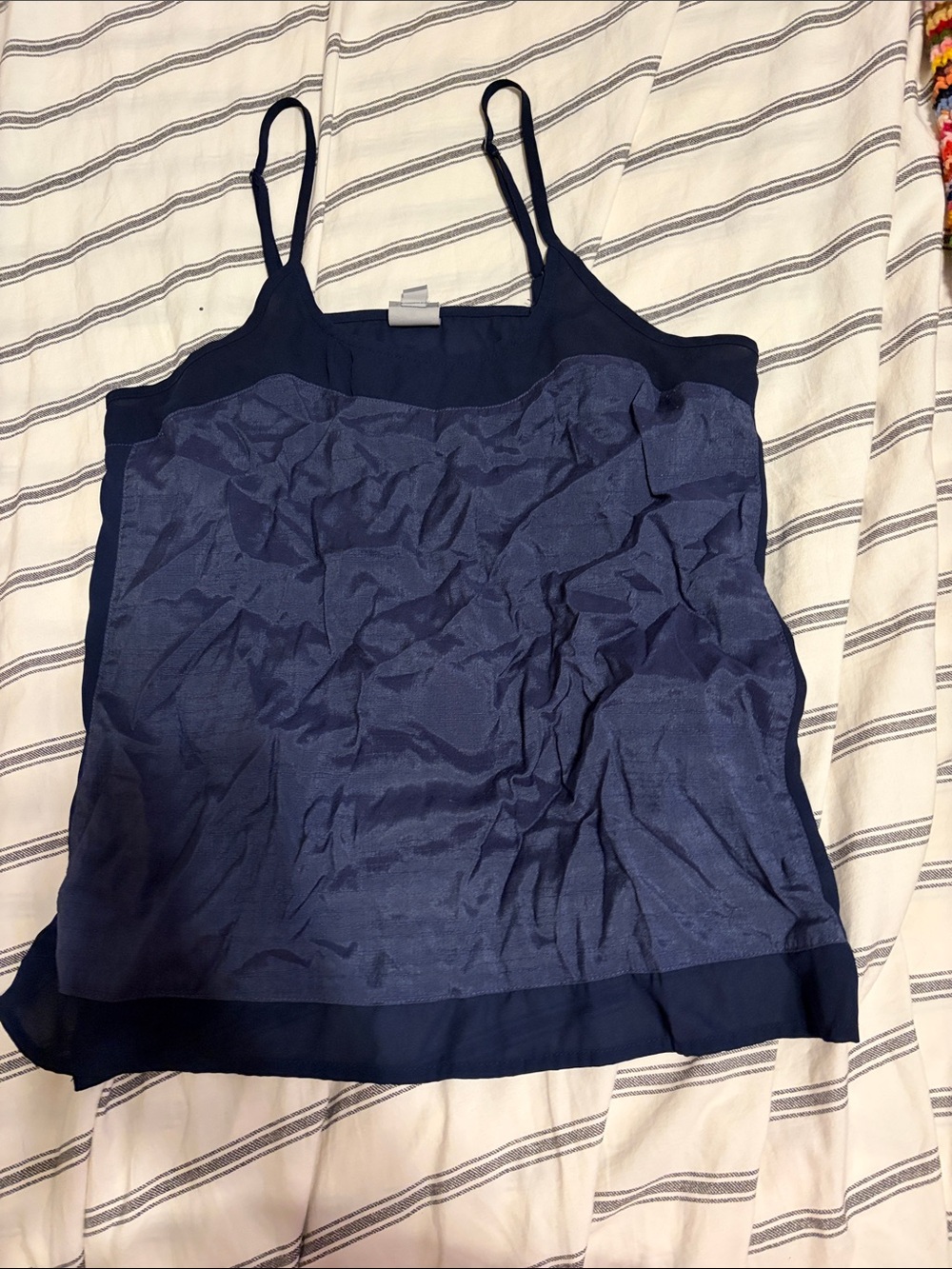Converse Navy Double-Layer Spaghetti Strap Tank
